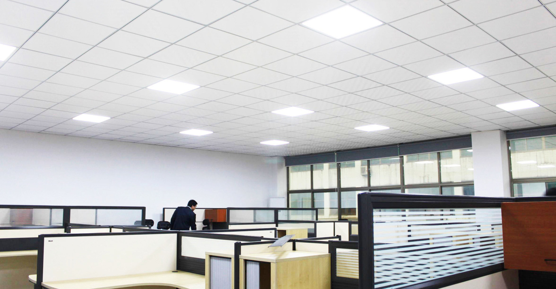recessed LED panel light applications in office