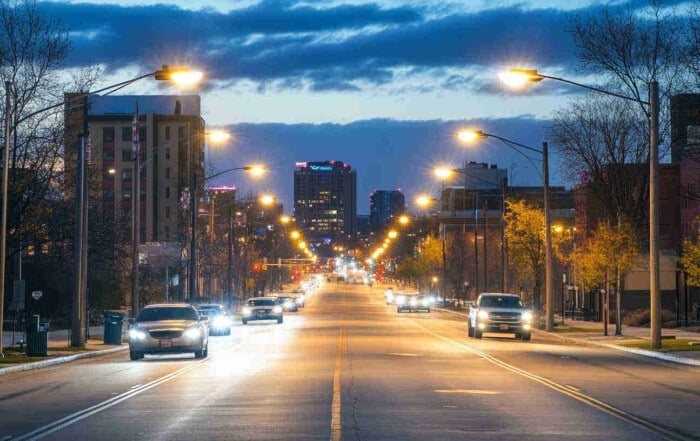 City LED Street Lights with Photocells