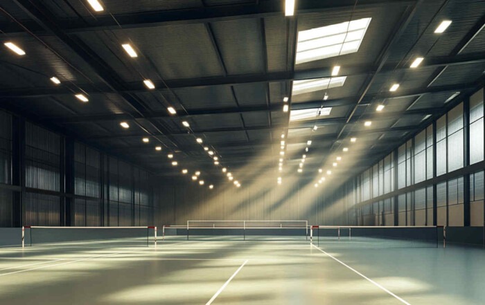 spacious_indoor_badminton_court_under_LED_high_bay light