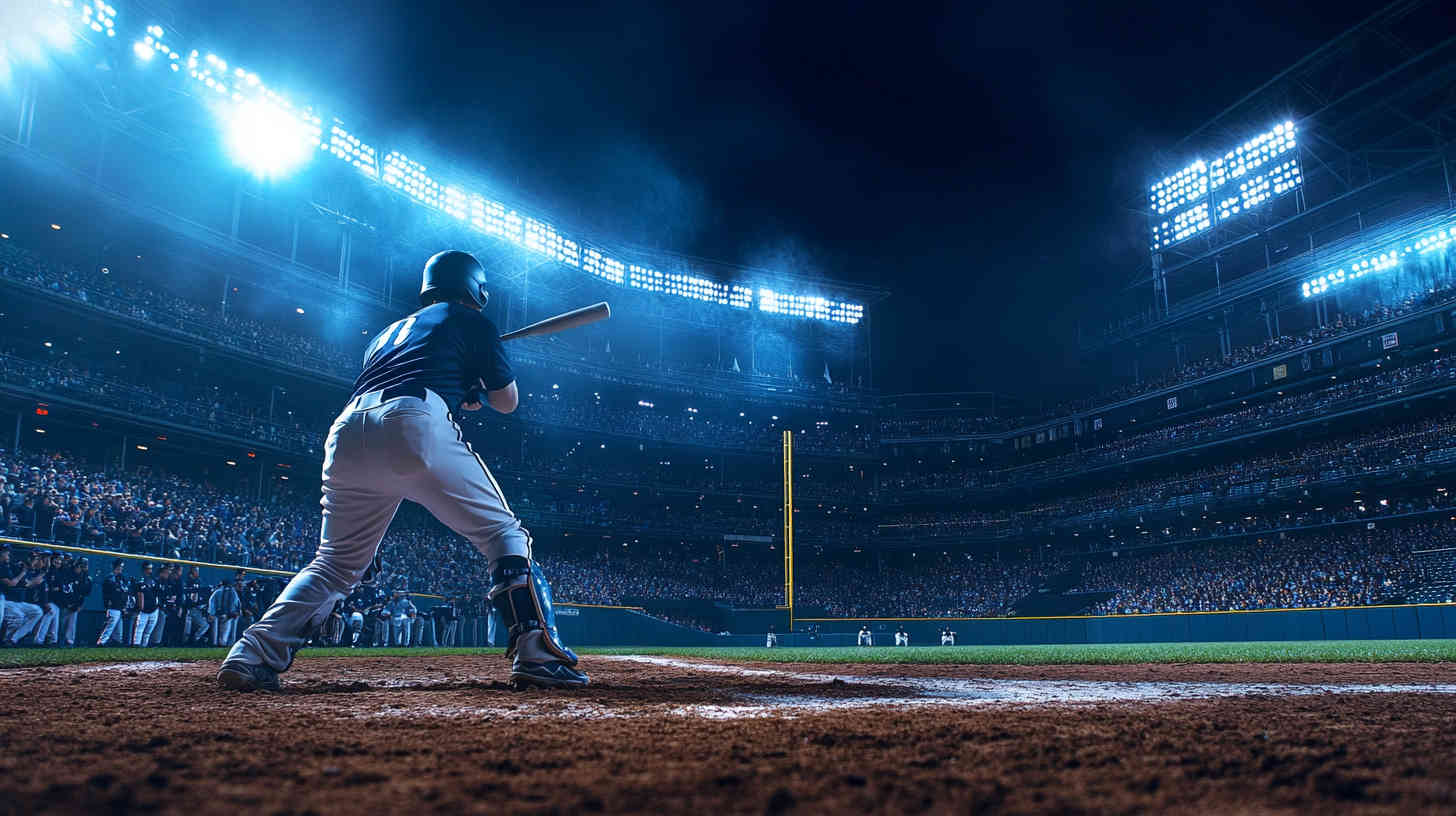 A_baseball_game_in_action_at_night_under_bright_efficient LED Sports Light