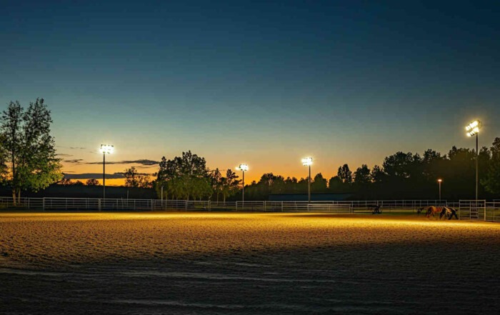 outdoor_horse_arena_at_night_LED_high_mast_floodlight