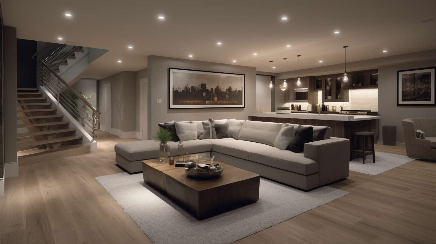 Contemporary_basement_featuring_flat_panel