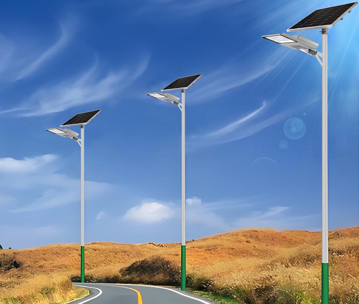 Split Solar LED Street Light Applications